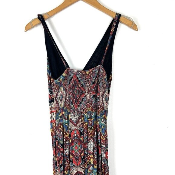 Angie Babydoll Maxi Dress sz S Colorful Y2K Hippie Southwestern Strappy Artsy - Picture 9 of 12